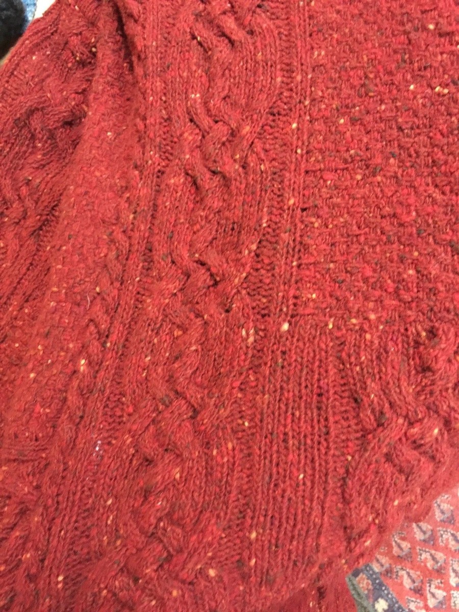 Poncho In Tweed Di Merino IRELANDSEYE - Colore Peperoncino (Ruggine/Rosso) - Scollo Barca - Nuovo Con Etichette