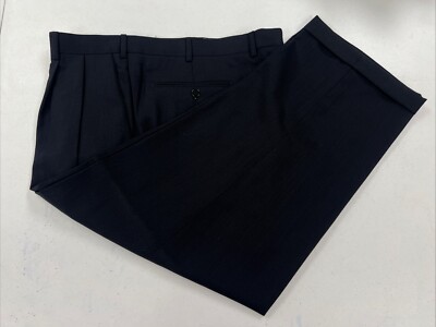 Zanella Men's Black Striped Wool Dress Pants 42X24 $395