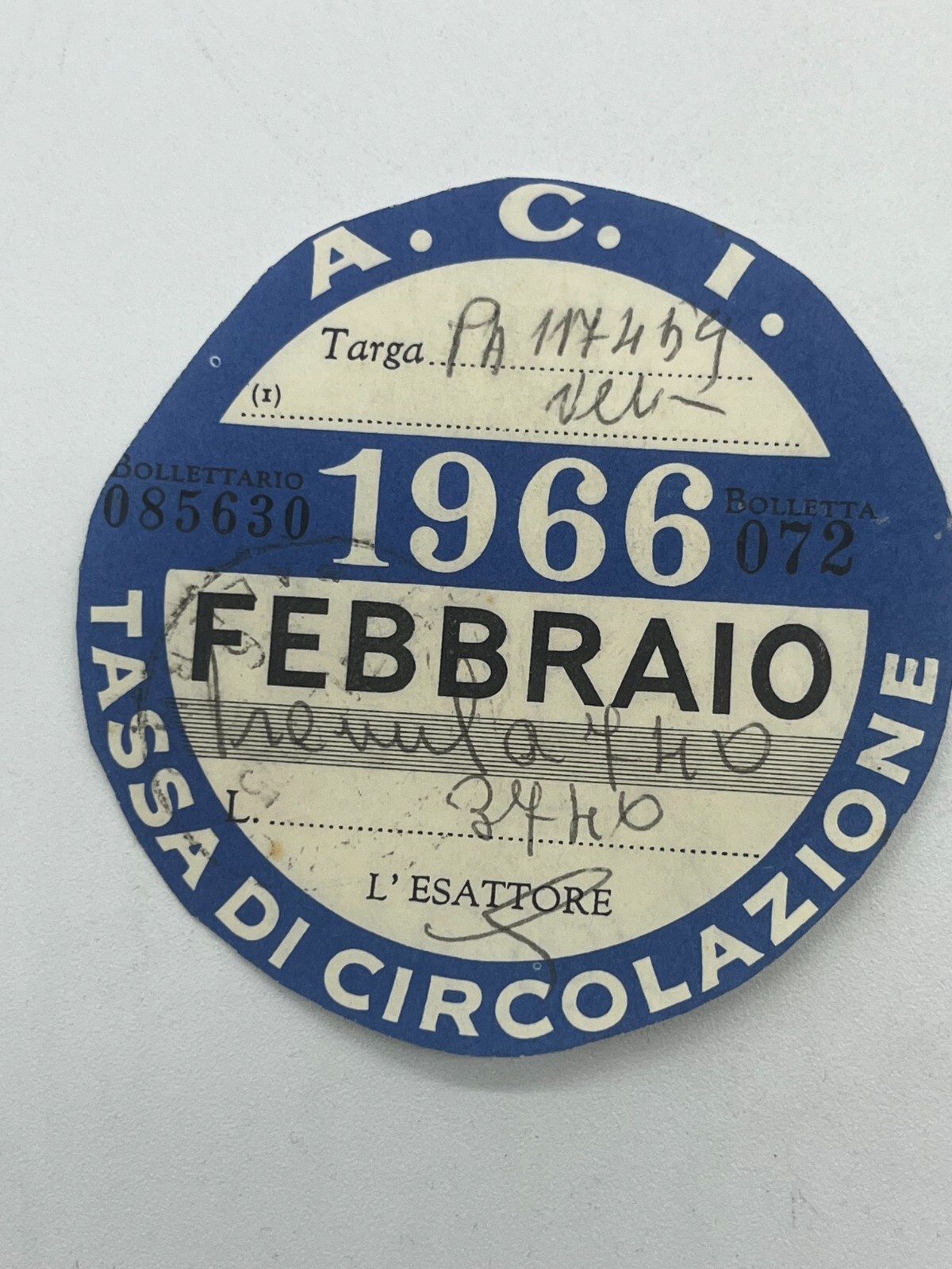 Tasa De Circulación ACI BOLLO Febrero 1966 | eBay