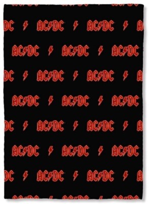 New Licensed AC DC Rock Band Plush Throw Blanket Gift ACDC Lightning ...