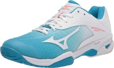 Mizuno Women's Wave Exceed Tour 3 All Court Tennis Shoes - White Blue - Size 11
