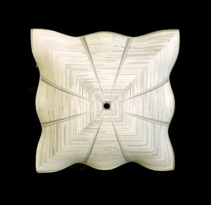 Vintage Mid Century Atomic Era Ceiling Light Fixture Glass Shade