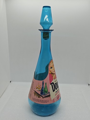 Rare Vintage 1967 DOWNEY PEACOCK Blue Empty Glass Vase Genie Bottle MCM 13.5” - Picture 5 of 20