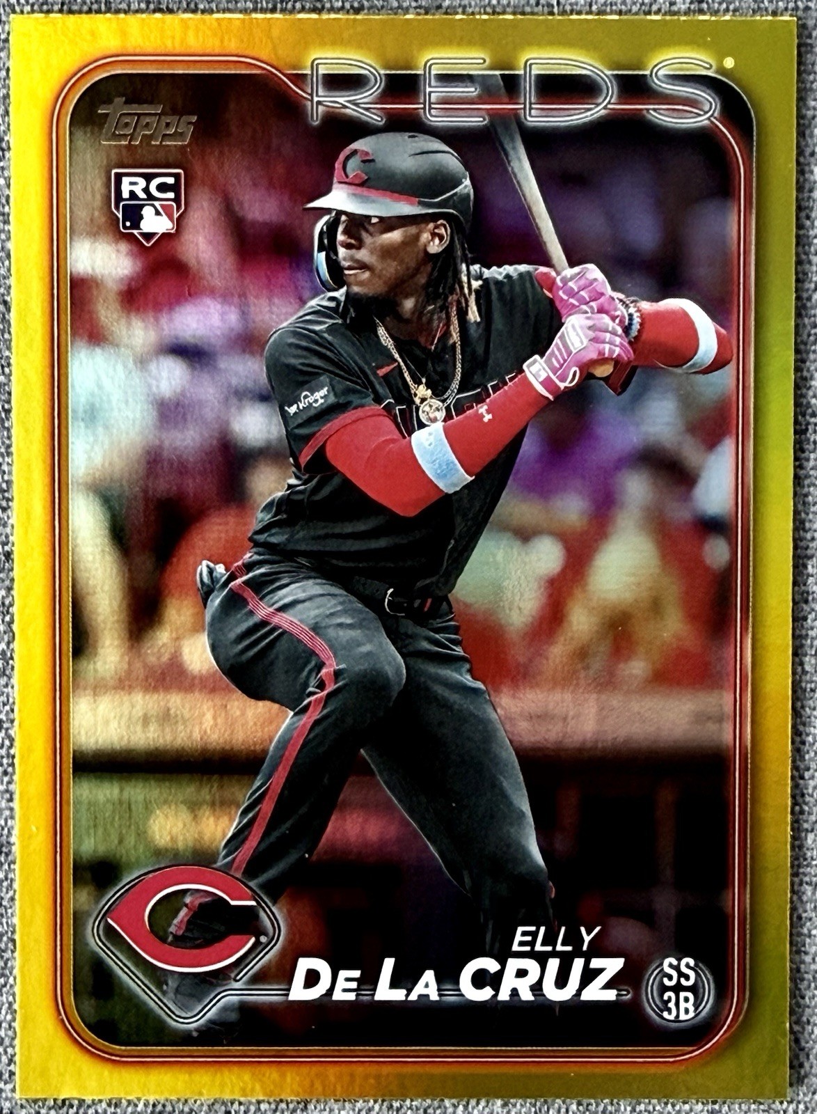 2024 Topps Series 1 Gold Foil #141 ELLY DE LA CRUZ (RC) Rookie Reds