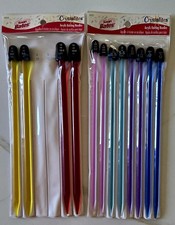 Acrylic Knitting Needles Susan Bates Crystalites Lot of 6 Pr Sizes 8-15 in Pkg