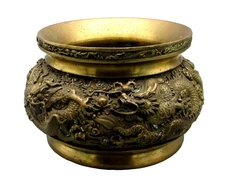 Magnificent Antique Chinese Bronze/Brass Dragon Censer Incense Burner, 11+ lbs