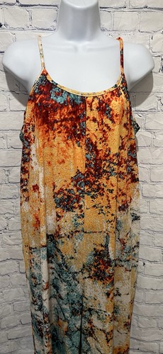 Colorful wide leg jumpsuit boho sleeveless jumpsuit Size Large - Picture 2 of 7