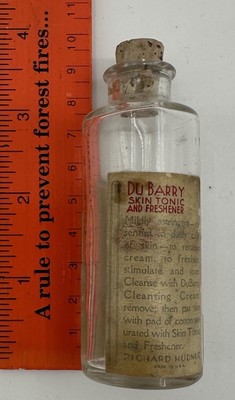 Rare Du Barry Skin Tonic And Refresher Bottle w/label & Cork Top