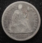 KAPPYSCOINS GH748 1875 GOOD  SEATED LIBERTY SILVER DIME
