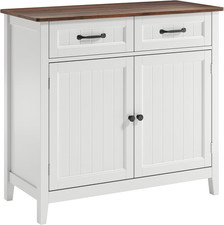Credenza Cucina, Mobile da Cucina con 2 Armadi e 2 Cassetti, Ideale per Soggiorn