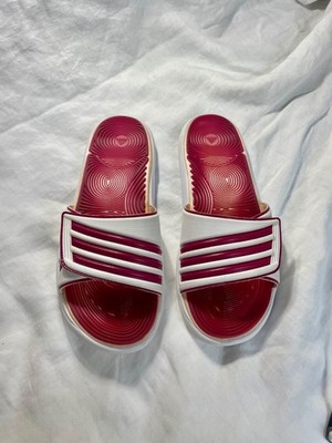 Adidas Adilette TND Slides Maroon White Men Size 7 Women 8 Adjustable Sandals