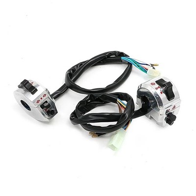 Links & Rechts Motorrad Chrom Lenker Schalter Steuerung 7/8'' Cafe Racer Universal