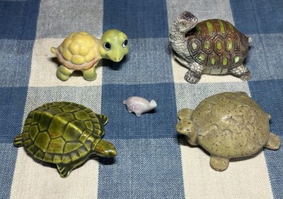 Vintage Turtle Trinkets Figurines Lot Of 5