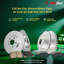 Full Set Disc Rotors+Brake Pads for Audi Q3 8UB 8UG 2011-2018