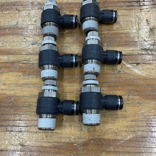 Lot Of 6 Parker Meter-Out Flow Control 8mm Tube x 3/8” MNPT 145PSI