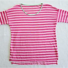 Talbots Linen Shirt Womens M Pink Gauzy Casual Relaxed Coastal Cottage Resort