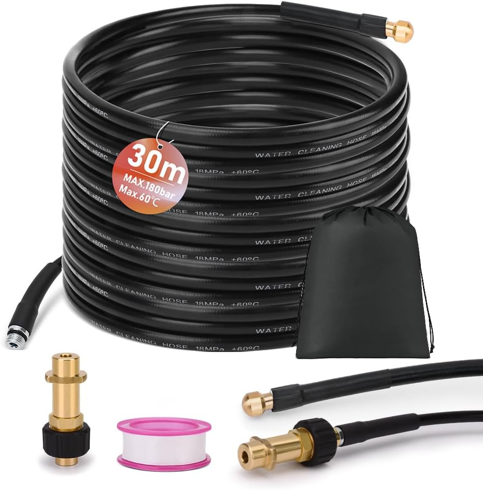 Tuyau de nettoyage de canalisations 180 bars pour déboucher les gouttières et drains extérieurs