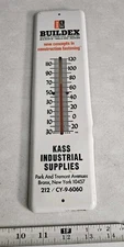 Vtg Buildex Itasca Illinois Tool Works Kass Industrial Bronx Metal Thermometer