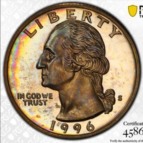 1996-S Washington Quarter Proof — photo from the most recent tracked eBay sale