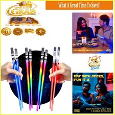 Lightsaber Chopsticks LED Light Up Reusable Sushi Set of 4 Colors