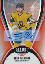 2025/26 Upper Deck Allure #68 Shea Theodore Red Rainbow Auto Base Parallel