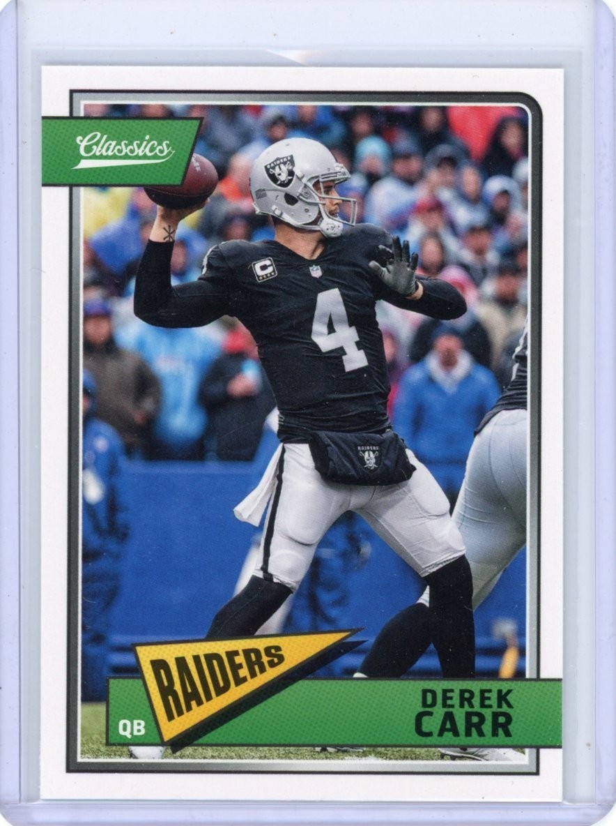 2018 PANINI CLASSICS DEREK CARR #71 RAIDERS FRESNO STATE BULLDOGS