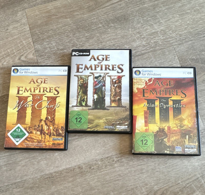 Microsoft Age of Empires III + WarChiefs + Asian Dynasties PC CD-ROM USK 12