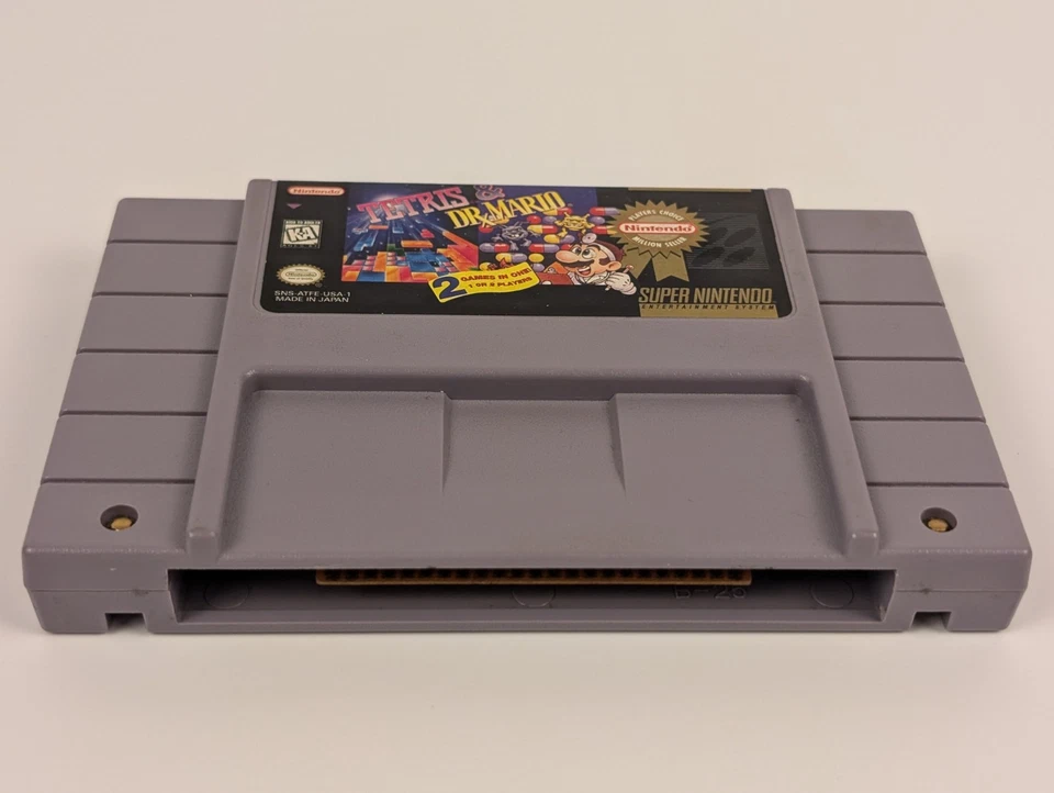 Tetris & Dr. Mario (Super Nintendo, SNES, 1994)➡️AUTHENTIC Cartridge- Tested 🎮 - Image 3 of 4