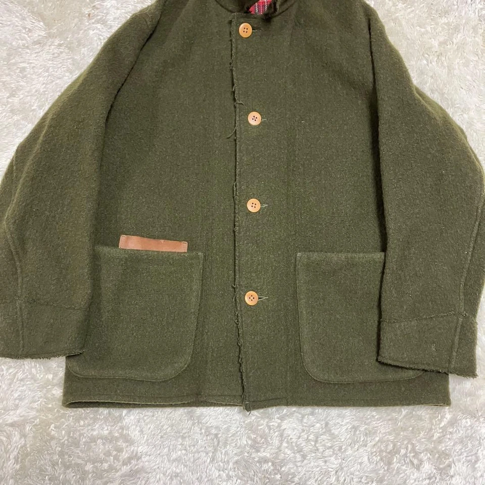 45转/分羊毛夹克橄榄绿色尺寸3男式日本制造礼物 — 第 4/4 张图片