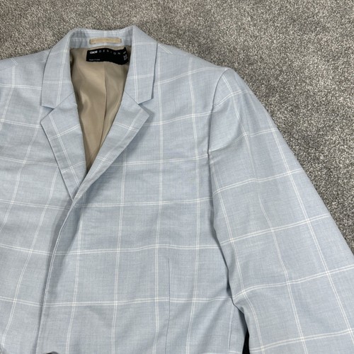 ASOS Blazer Herren Blau Weiß Jacke Kariert Gestreift Sport Mantel Größe 42" - Bild 8 von 14