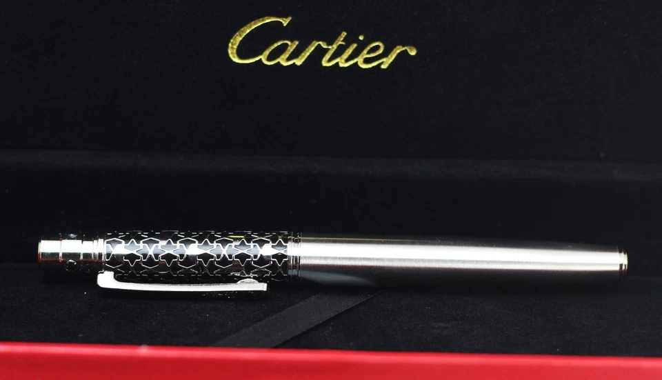 Bolígrafo Cartier Premium "Regalo de lujo para profesionales" cuerpo plateado+negro. Foto 3 de 4