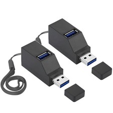 USB Port Splitter,3 Port USB 2.0 hub Dock 2 Pack Mini USB Hub, 3 Port 3.0 U...