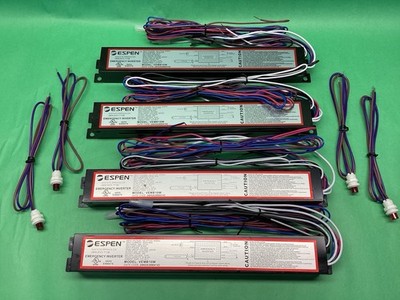 x4 Espen VEMB10W Emergency Inverter 120-277VAC 50/60Hz & Test Switch - LOT OF 4