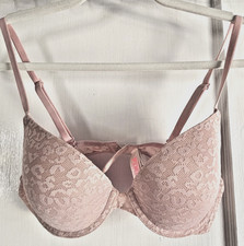 Victoria's Secret PINK wear everywhere push up bra lace covered 34B pink