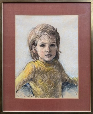Joseph Plaskett (1918-2014): Portrait of a Child, Alix Crean, 7 Jahre alt, pastell
