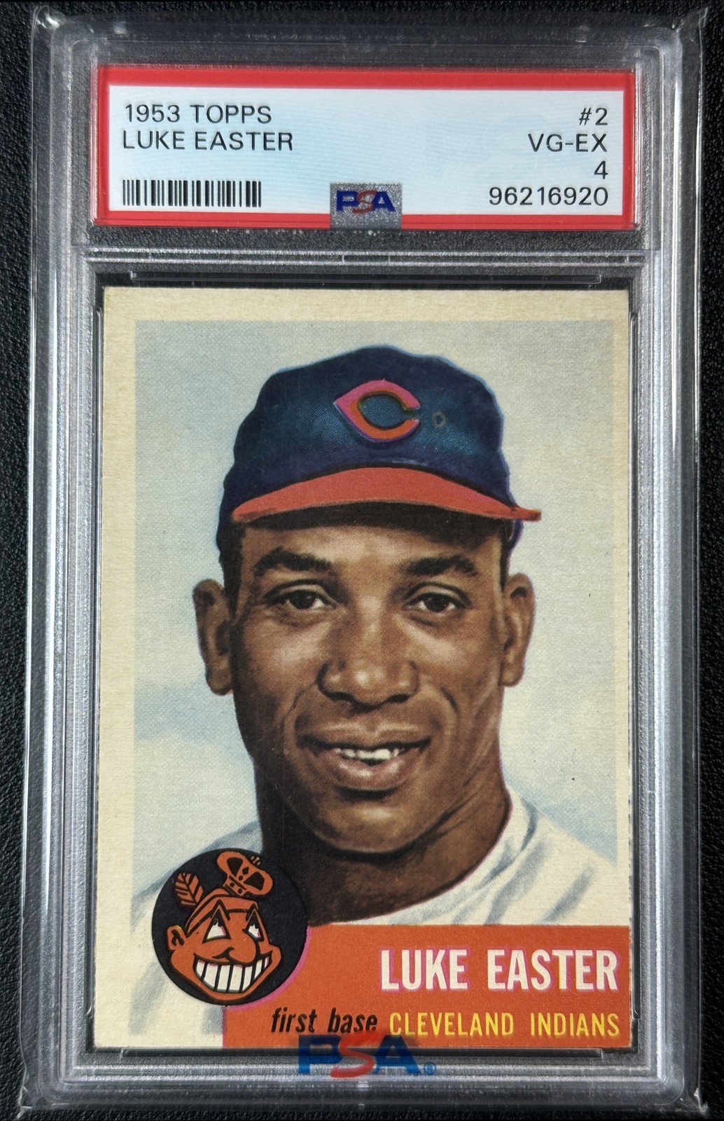 LUKE EASTER PSA 4 1953 TOPPS BASEBALL #2 INDIANS 6920