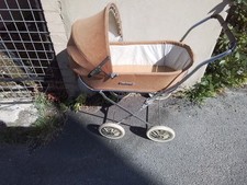 VINTAGE CHARLESWORTH DOLLS PRAM. SUEDE BODY & HOOD. EXCELLENT CONDITION.