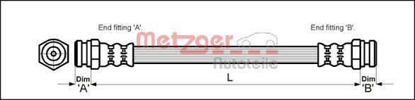 Original METZGER Brake Hose 4111018 For KIA