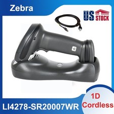 Zebra LI4278-SR20007WR Wireless Bluetooth Barcode Scanner with Cradle  Cable US
