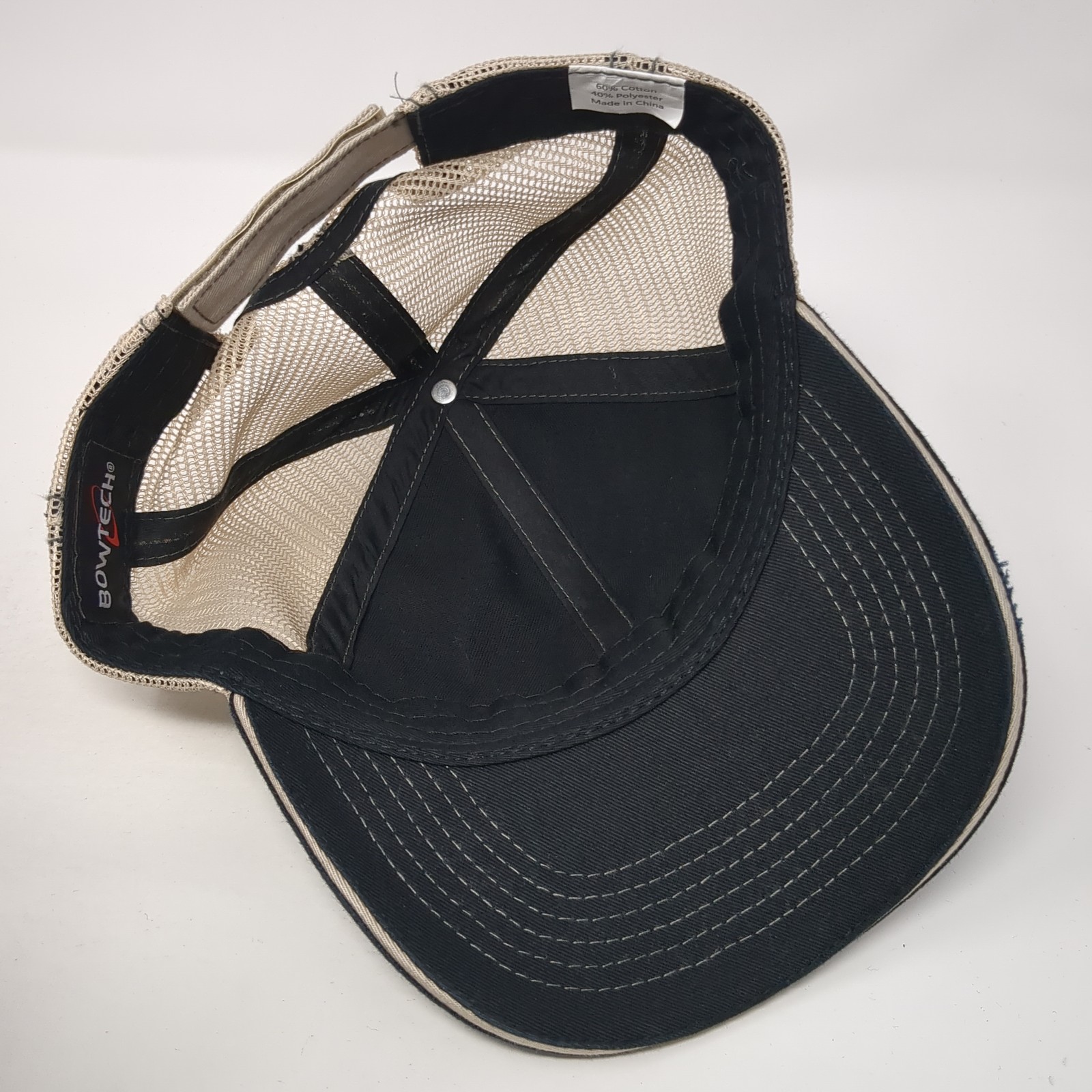 Bowtech Snapback Mesh Back Trucker Hat Black One … - image 7