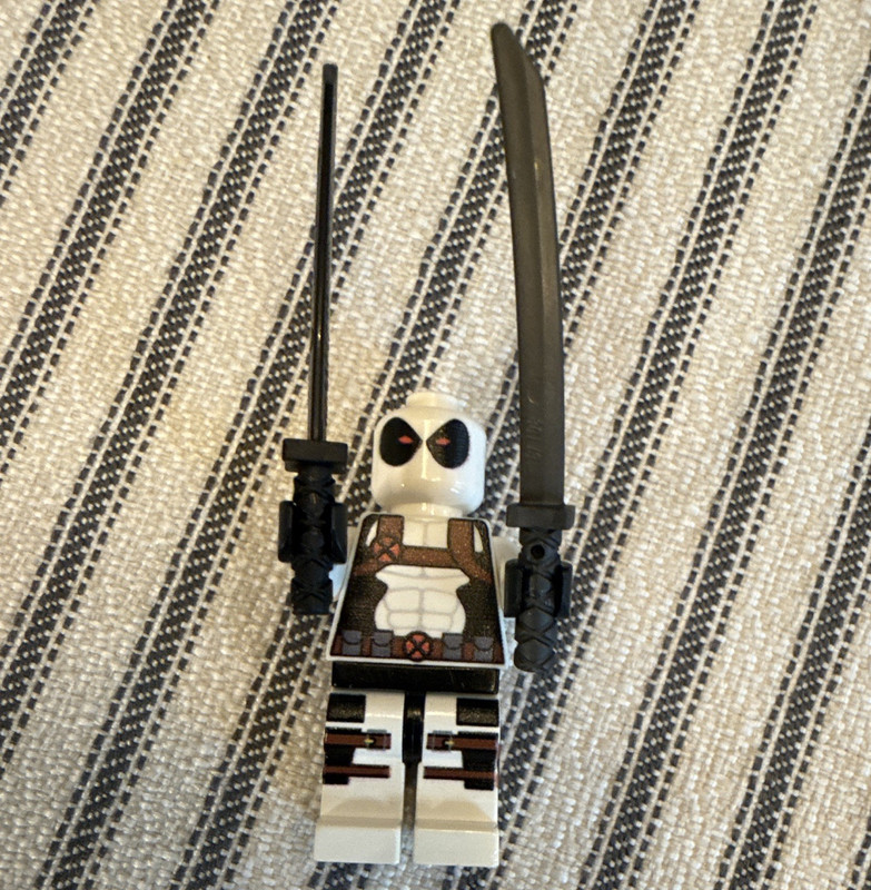 LEGO White Mask Minifigure Figure w/ 2 Swords, Plastic