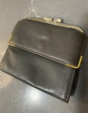Vintage Buxton Gray Folding and Kisslock Change Wallet Women  s Leather Cowhide