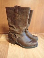 Cabela's Women's Harness 10" Brown Leather Boots Square Toe Western Sz 10