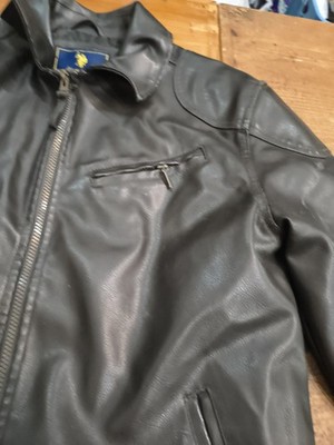 Polo Ralph Lauren Leather Jacket Brown Men's Medium Racer Zipper