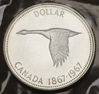 1967 CANADA $1 - 100 YRS. CONFEDERATION / GOOSE - .6 Oz BU UNC .800 SILVER CROWN