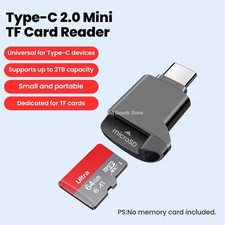USB C TF Card Reader Micro SD Adapter Type C 2.0 OTG External Storage Black