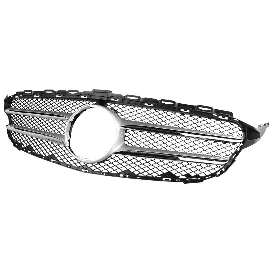 Chrome Grill Front Grille For Mercedes-Benz W205 C-CLASS 2015-2018 C300 C350 C43 - Image 3 of 4
