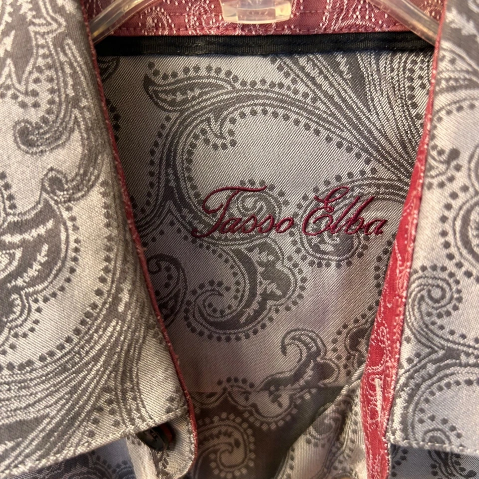 Paquete de camisas Tasso Elba para hombre L puño francés cachemir manga larga con botones Foto 4 de 4