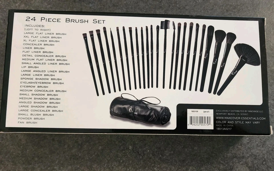 Makeover Essentials 24 Piece Professional Face & Eye Brush Set W/Various Sizes - Image 3 of 4