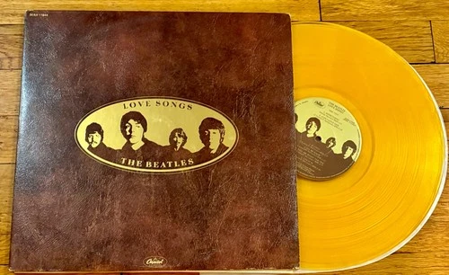 The BEATLES Love Songs rare 2-LP set Canadian GOLD colored vinyl VG+/Excellent